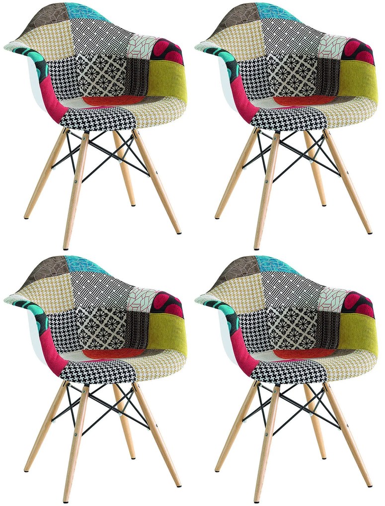 JULIETTE - poltrona nordica patchwork set da 4