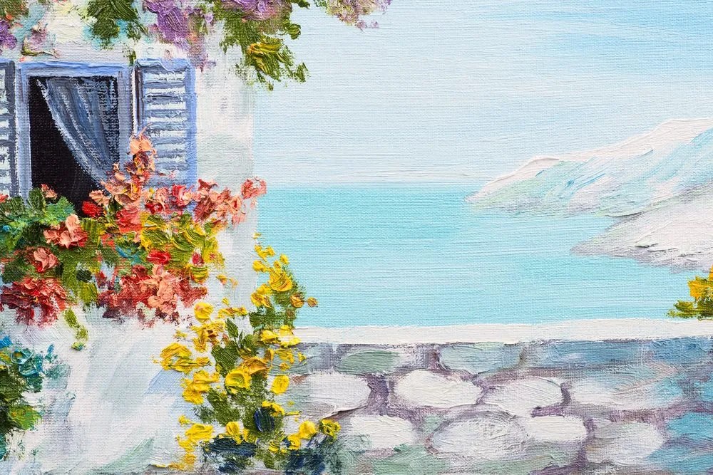 Stampa su tela – Casetta sul mare