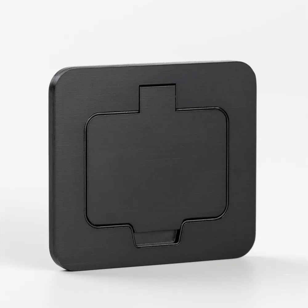 Brilagi - Presa da pavimento incassata per esterni IP55, nera, rettangolare