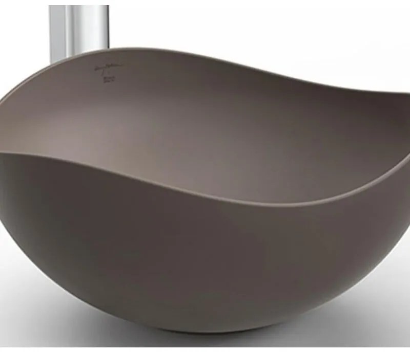 Lavabo da appoggio irregolare in ceramica H 8.7 x L 37.5 cm caffè