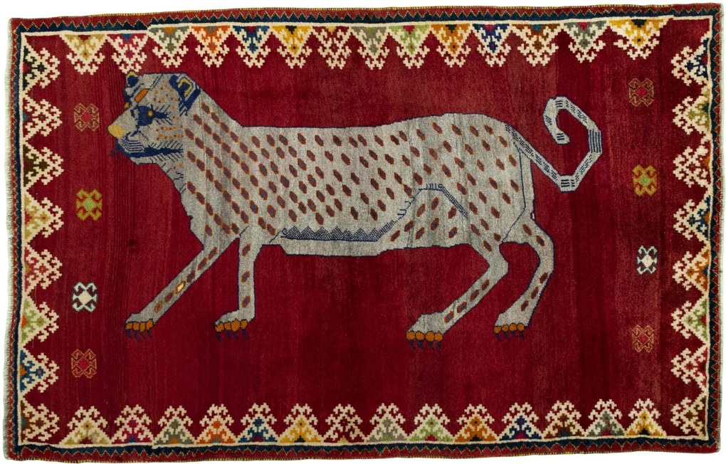 Gabbeh Tappeto 120x190 Rosso (Iran) Annodato A Mano