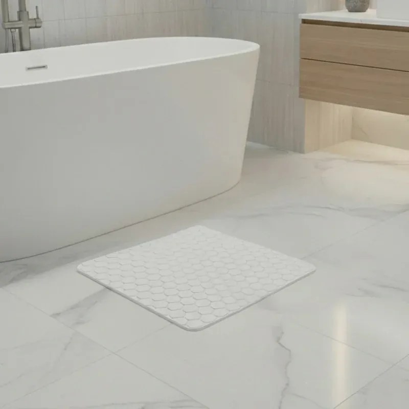 Tappeto bagno antiscivolo bianco 54x54 cm Maya