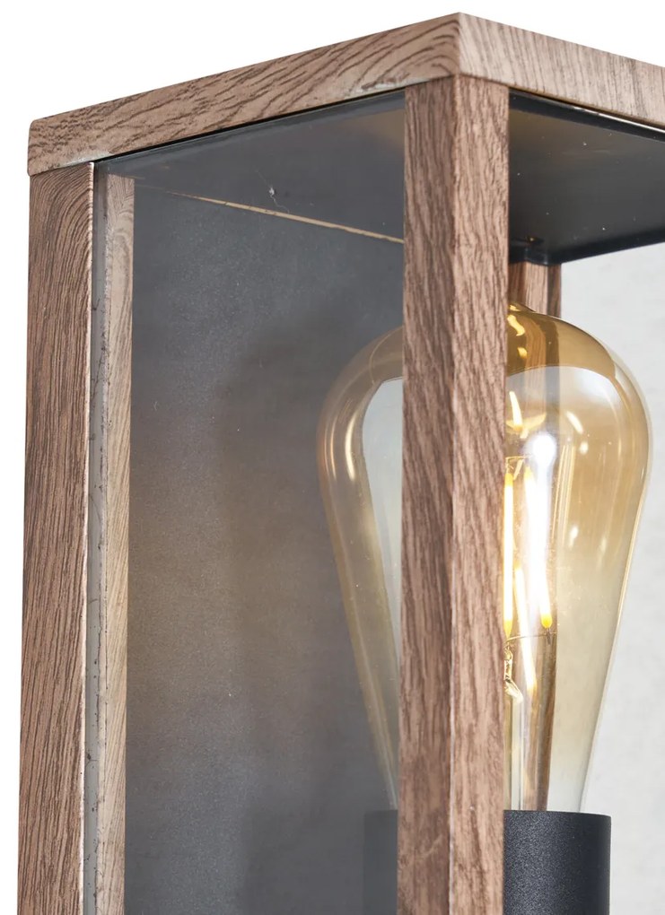 Lampada da parete industriale stampa legno 26 cm IP44 - Charlois