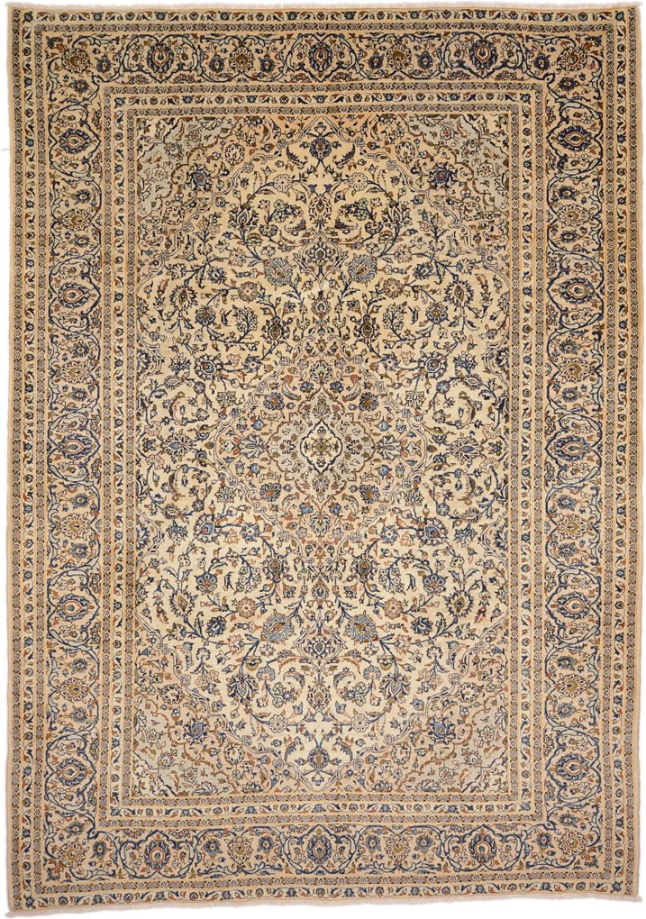 Kashan Tappeto persiano 340 x 240 Beige (Iran) Annodato A Mano