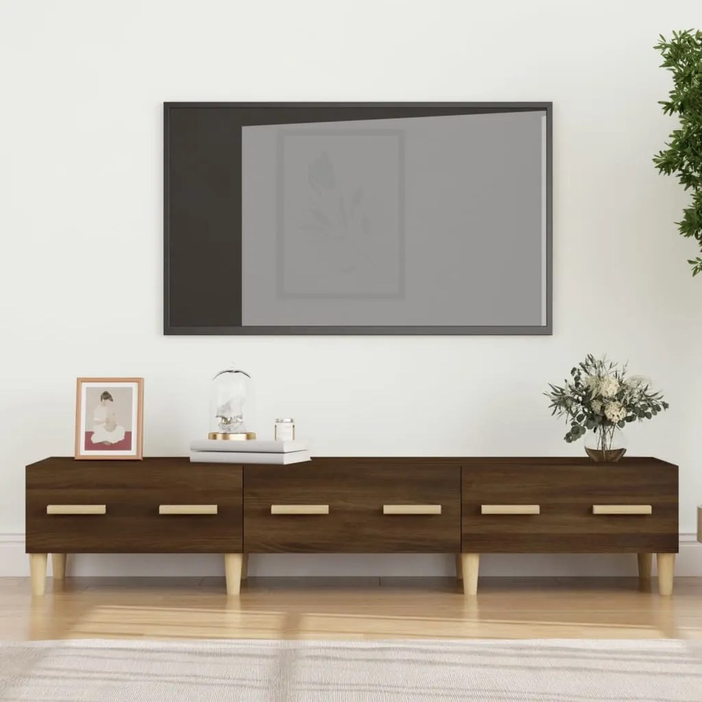 Mobile Tv Rovere Marrone 150x34,5x30 Cm İn Legno Multistrato /