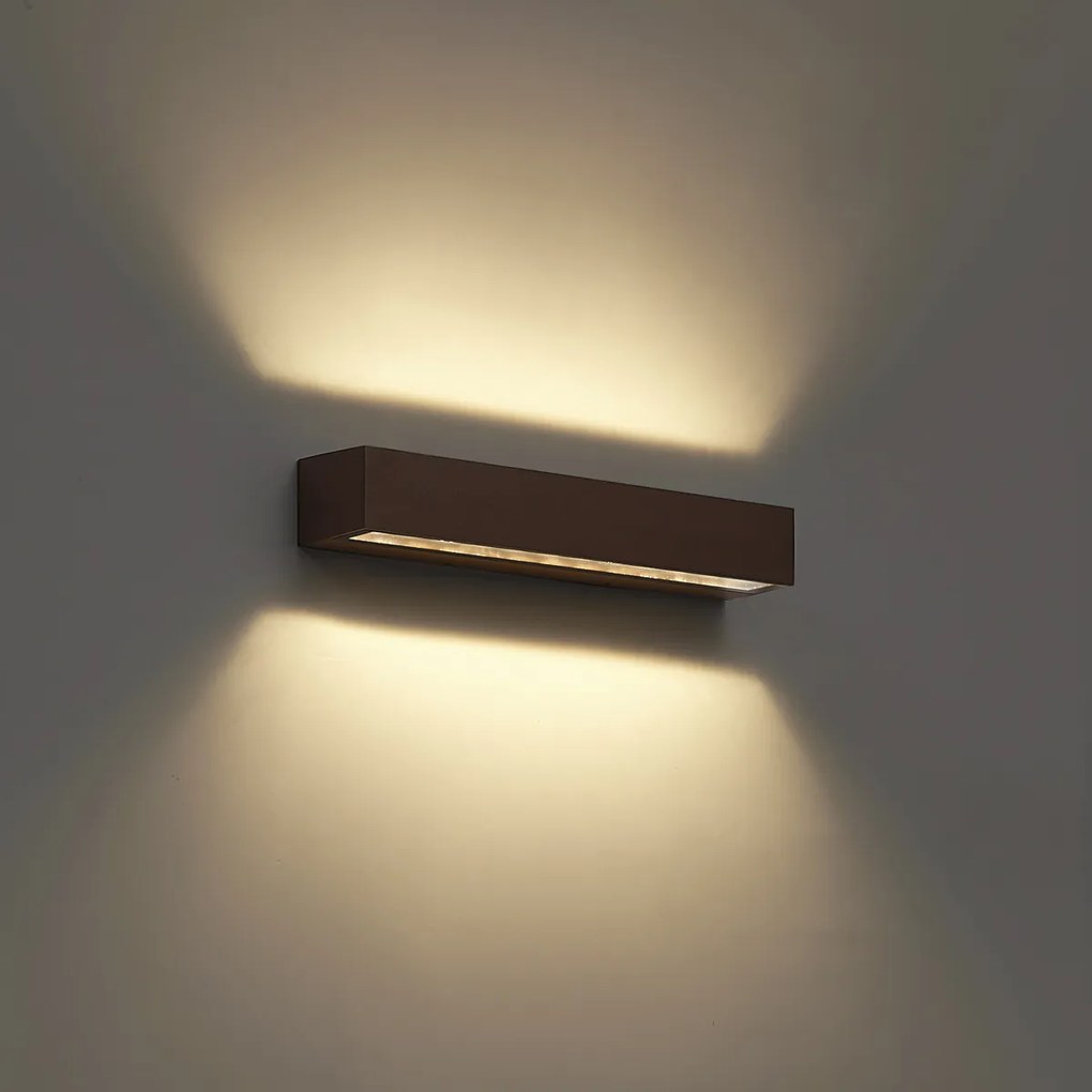 Applique da esterno industriale marrone ruggine 38cm incl. LED IP65 - Hannah