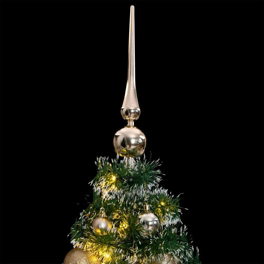 Albero Natale Artificiale 150 LED Palline e Neve Fioccata 150cm