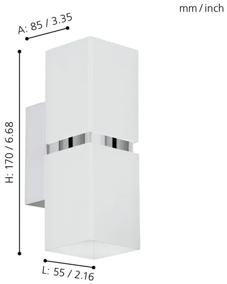 Eglo 95377 - Applique a LED PASSA 2xGU10-LED/4W/230V