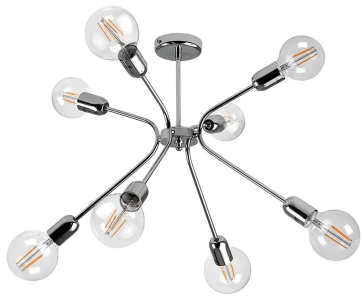 Plafoniera moderno Sandra Ø 65 cm cromo IP20, 8XE27