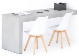 Scrivania Evolution 180x60, Grigio Cemento con Una Gamba