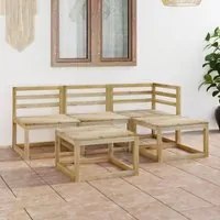 Set Salotto da Giardino 5 pz in Legno di Pino Impregnato Verde 3065296