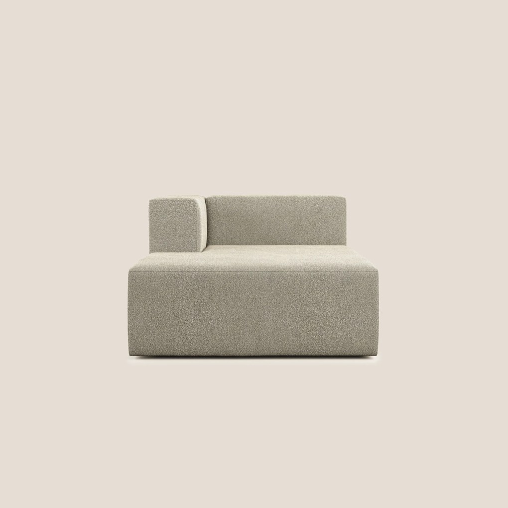 Nettuno modulo chaise longue in morbido tessuto bouclè T07 beige