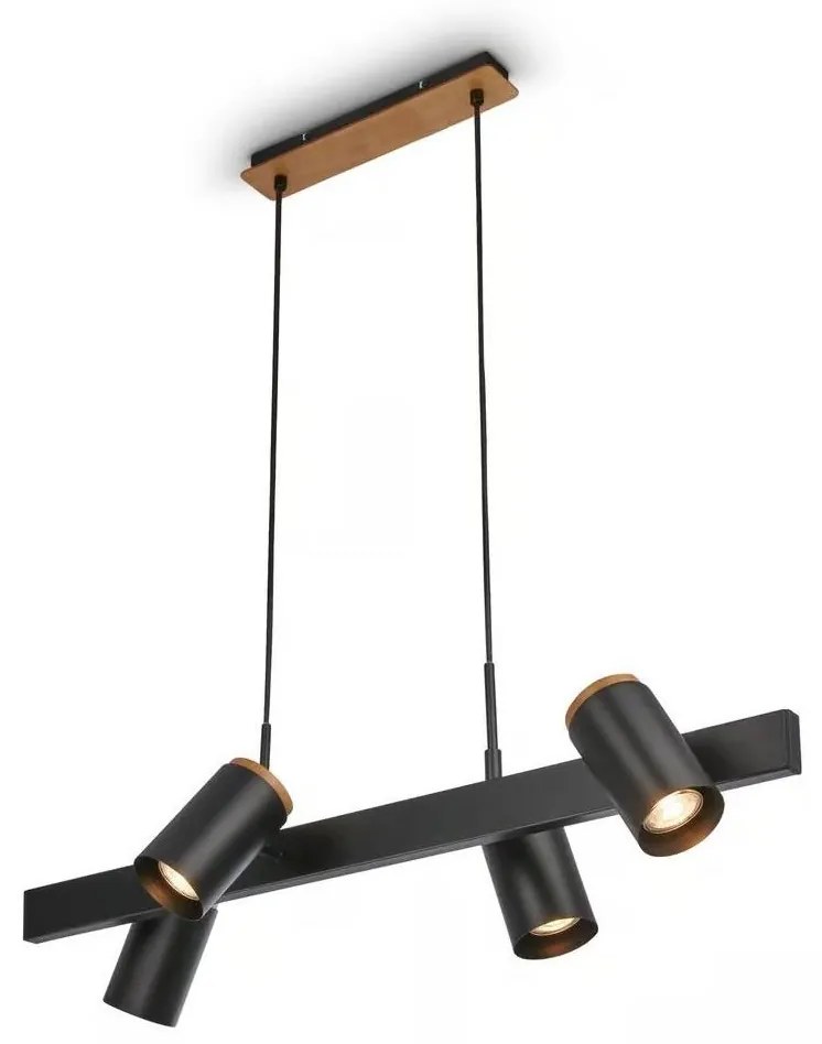 Briloner 4059045 - Lampadario a cavo ERA 4xGU10/10W/230V nero