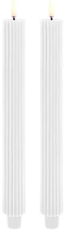 Uyuni - Candela a Cono LED Grooved 2-pack 3,2x25,5 cm Nordic Bianco/Smooth Uyuni Light