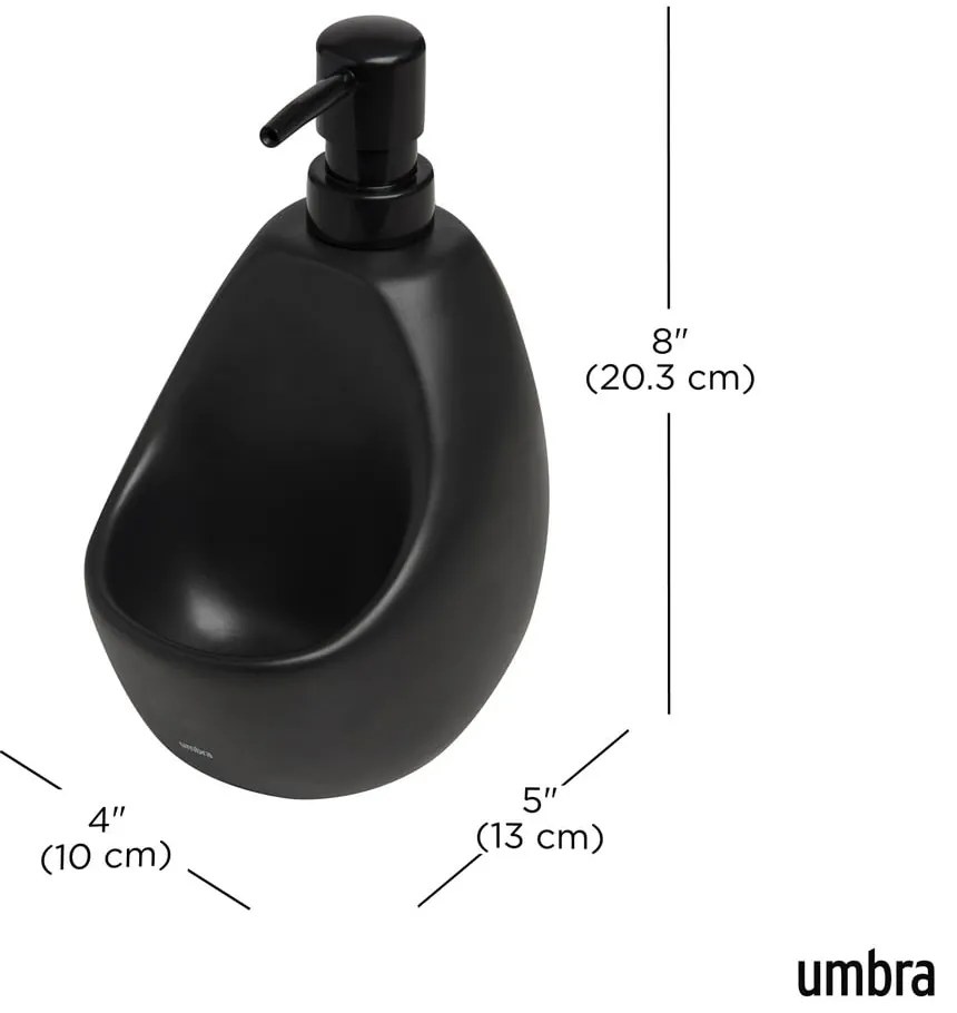 Dispenser per sapone nero in ceramica 590 ml Joey – Umbra