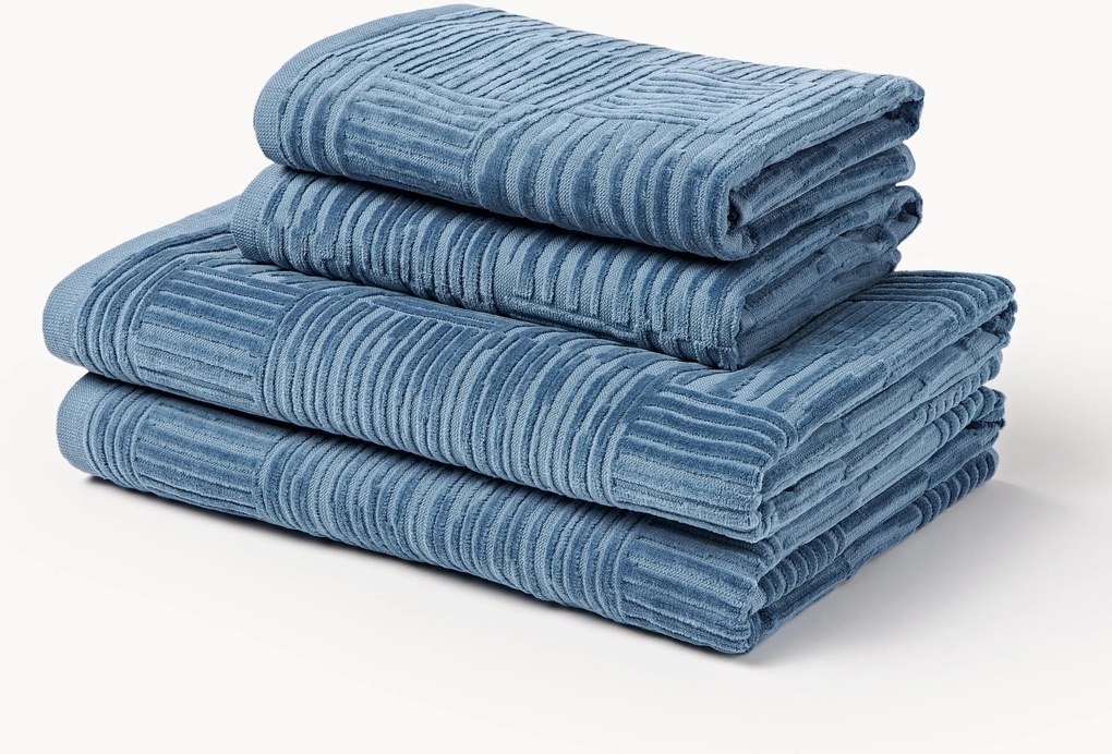 Set di asciugamani in velluto Petra, varie misure