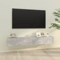 Mobili TV da Parete 2 pz Grigio Cemento 100x30x30 cm in Legno 804548