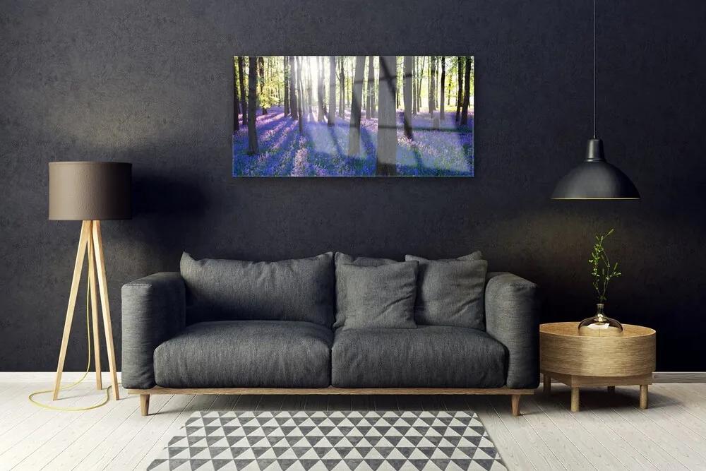 Quadro acrilico Foresta dell'albero della natura 100x50 cm