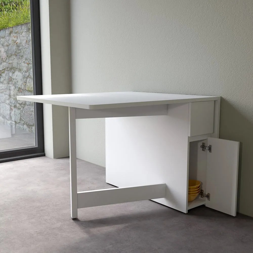 Tavolo multifunzionale pieghevole bianco Kungla - Woodman