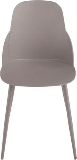 Sedia in polipropilene Tortora con gambe in metallo - MILA 2 sedie