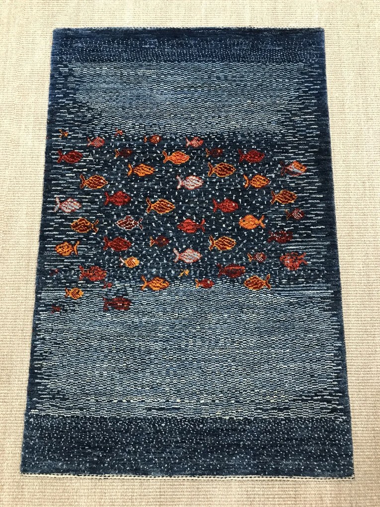 Loribaft Tappeto persiano 130 x 80 Blu (Iran) Annodato A Mano