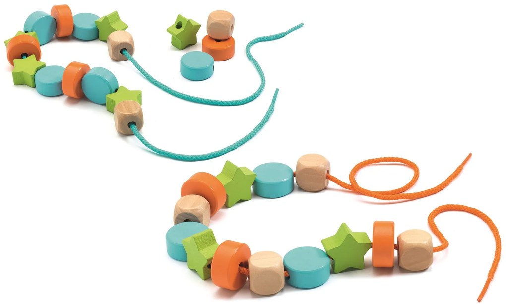 Perle in legno colorate - 24 perle