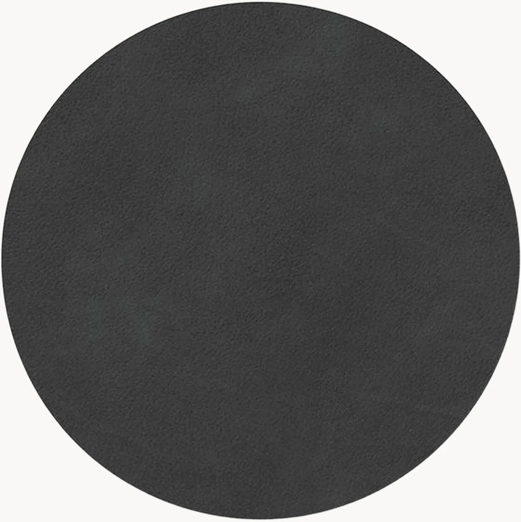 Set di 2 sottobicchieri rotondi in pelle Nupo