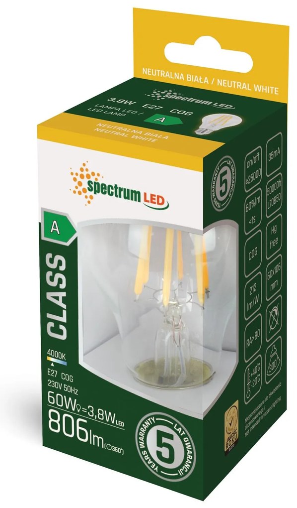 Bulbo LED GLS COG E-27 3,8W WOJ+14640