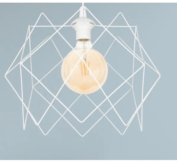 Lampadario a sospensione con filo GALL 1xE27/60W/230V bianco