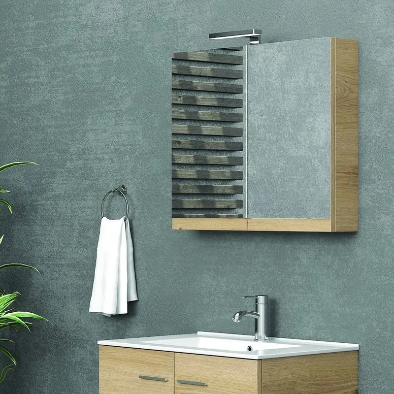 Specchiera bagno contenitore da 75 cm con 2 ante NEL-75 - KAMALU