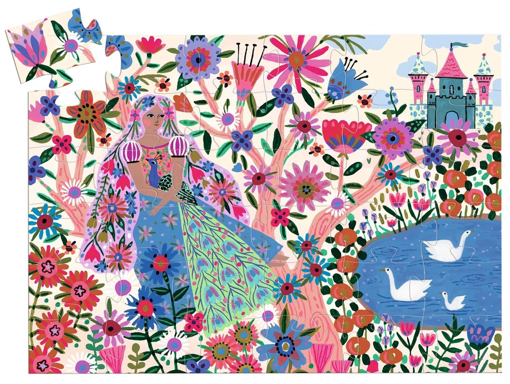 Puzzle - La principessa e il suo pavone - 36 pezzi