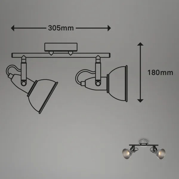 Briloner 2049-024 - Faretto RETRO 2xE14/40W/230V grigio