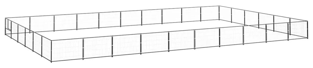 Gabbia per cani nera 60 m² in acciaio