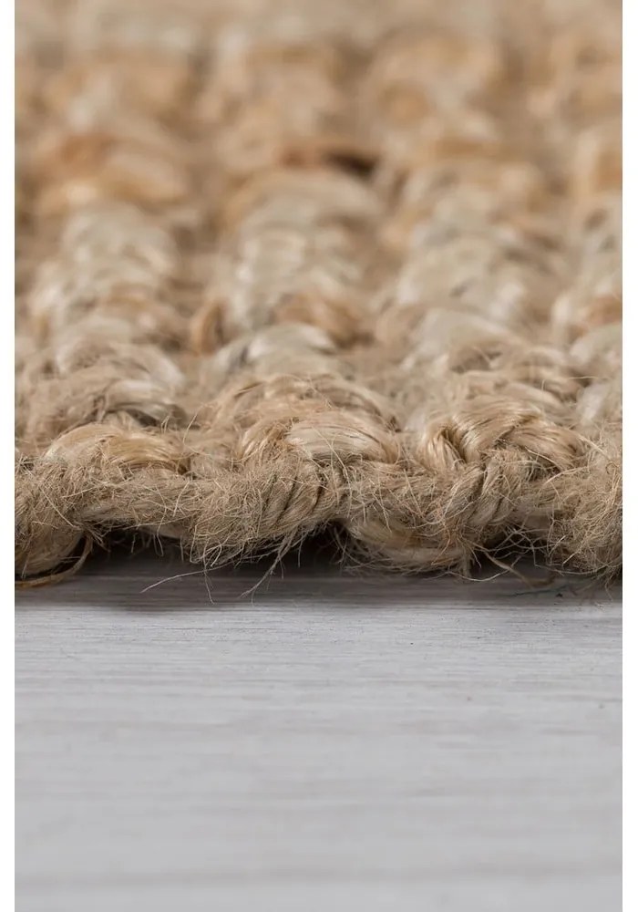 Passatoia in juta intrecciata a mano di colore naturale 60x150 cm Jute Boucle - Flair Rugs