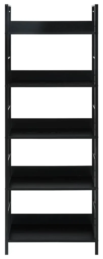 Libreria a 5 ripiani nera 60x27,6x158,5 cm in truciolato