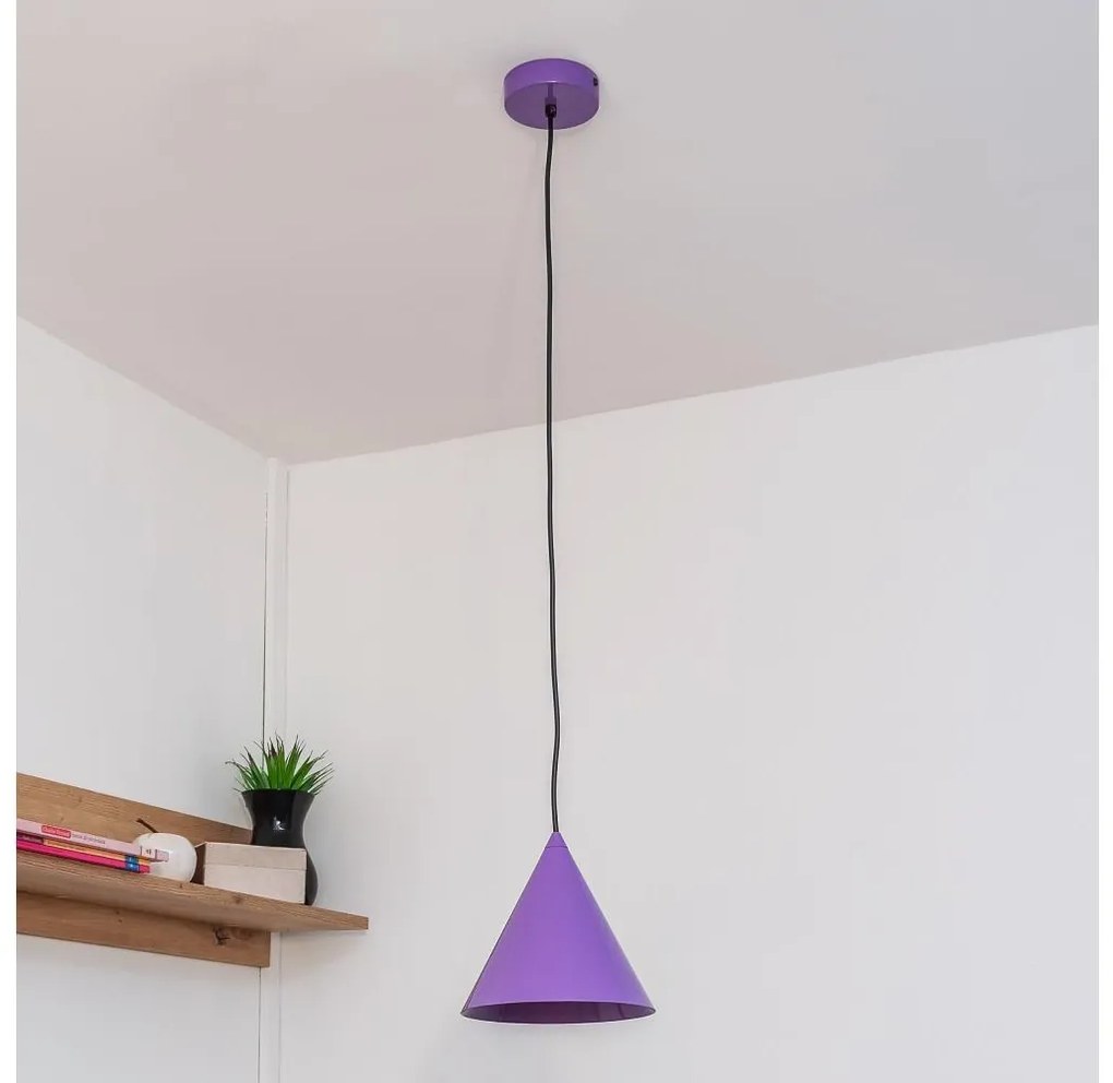Lampada a sospensione su cavo ETNA II 1xE27/15W/230V Ø 18,5 cm viola