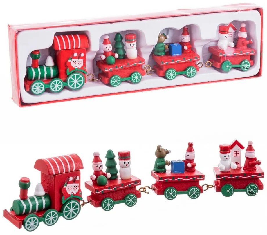 Statuetta natalizia in legno (altezza totale 7,5 cm) Locomotive – Casa Selección