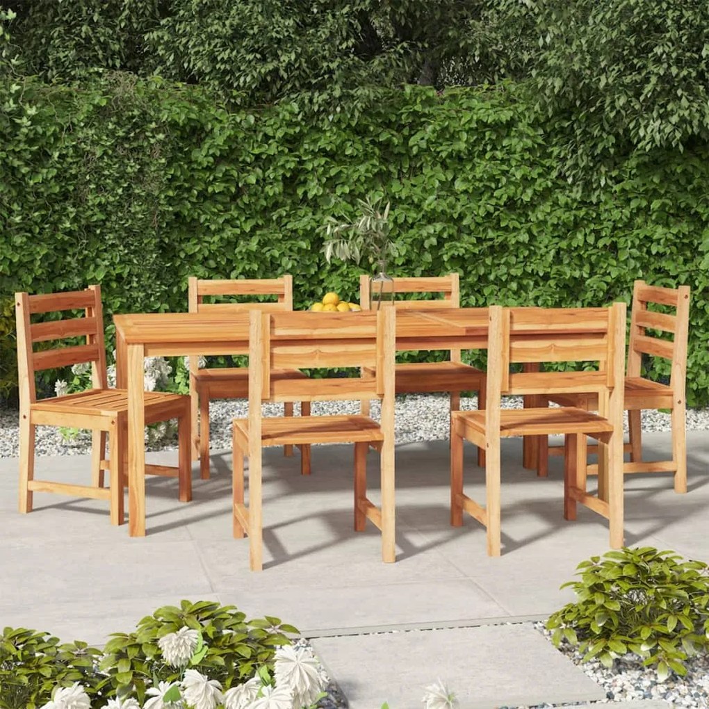 Set da pranzo da giardino 7 pz in legno massello di teak