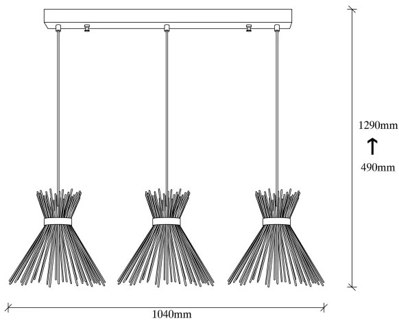 Lampadario su filo KIRPI 3xE27/40W/230V