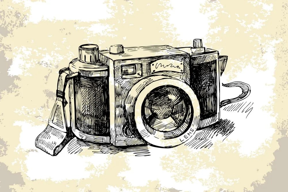 Carta da parati autoadesiva – Macchina fotografica retrò