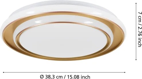 Eglo 902044 - Plafoniera LED MOSCHELLA LED/24W/230V Ø 40 cm dorata
