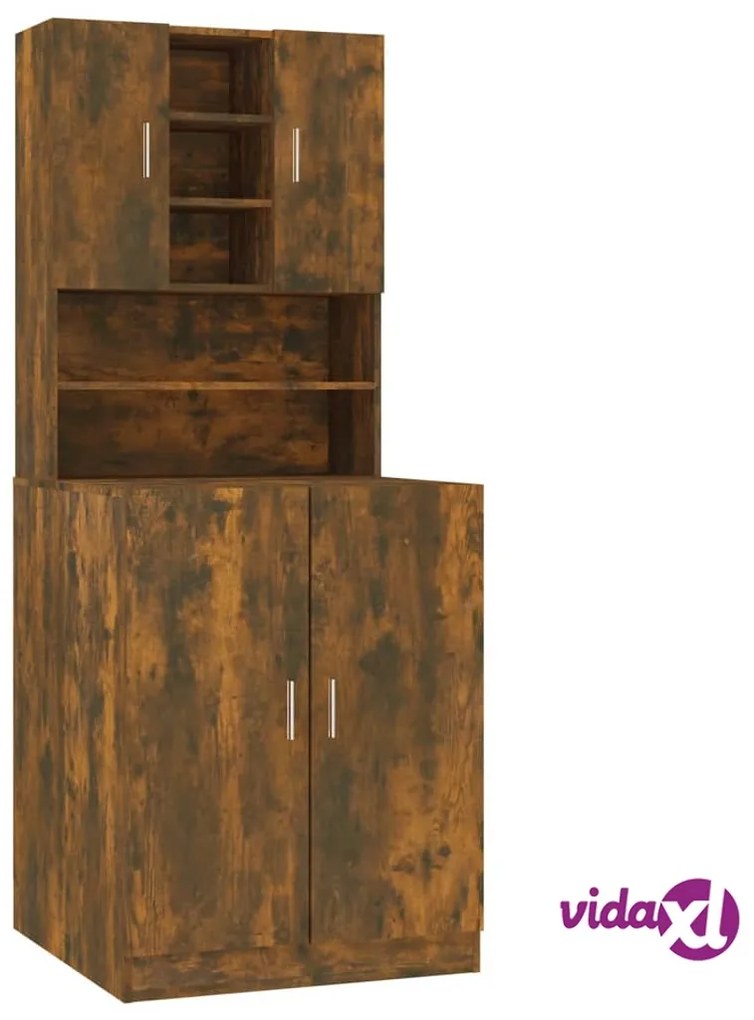 vidaXL Mobile per Lavatrice Rovere Fumo in Legno Multistrato