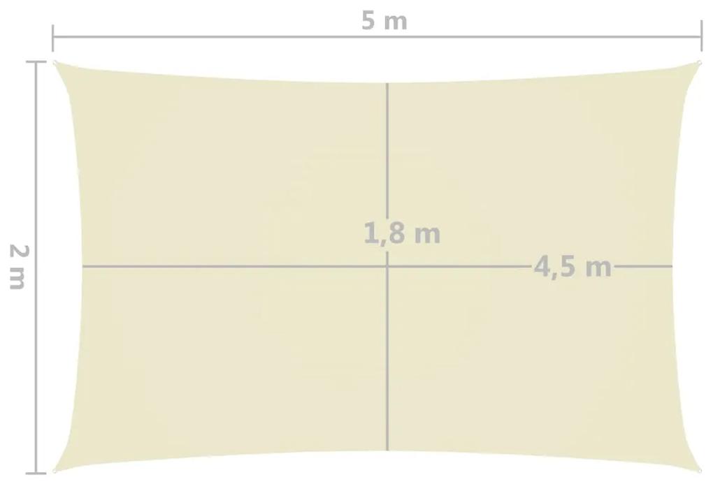 Parasole a Vela Oxford Rettangolare 2x5 m Crema