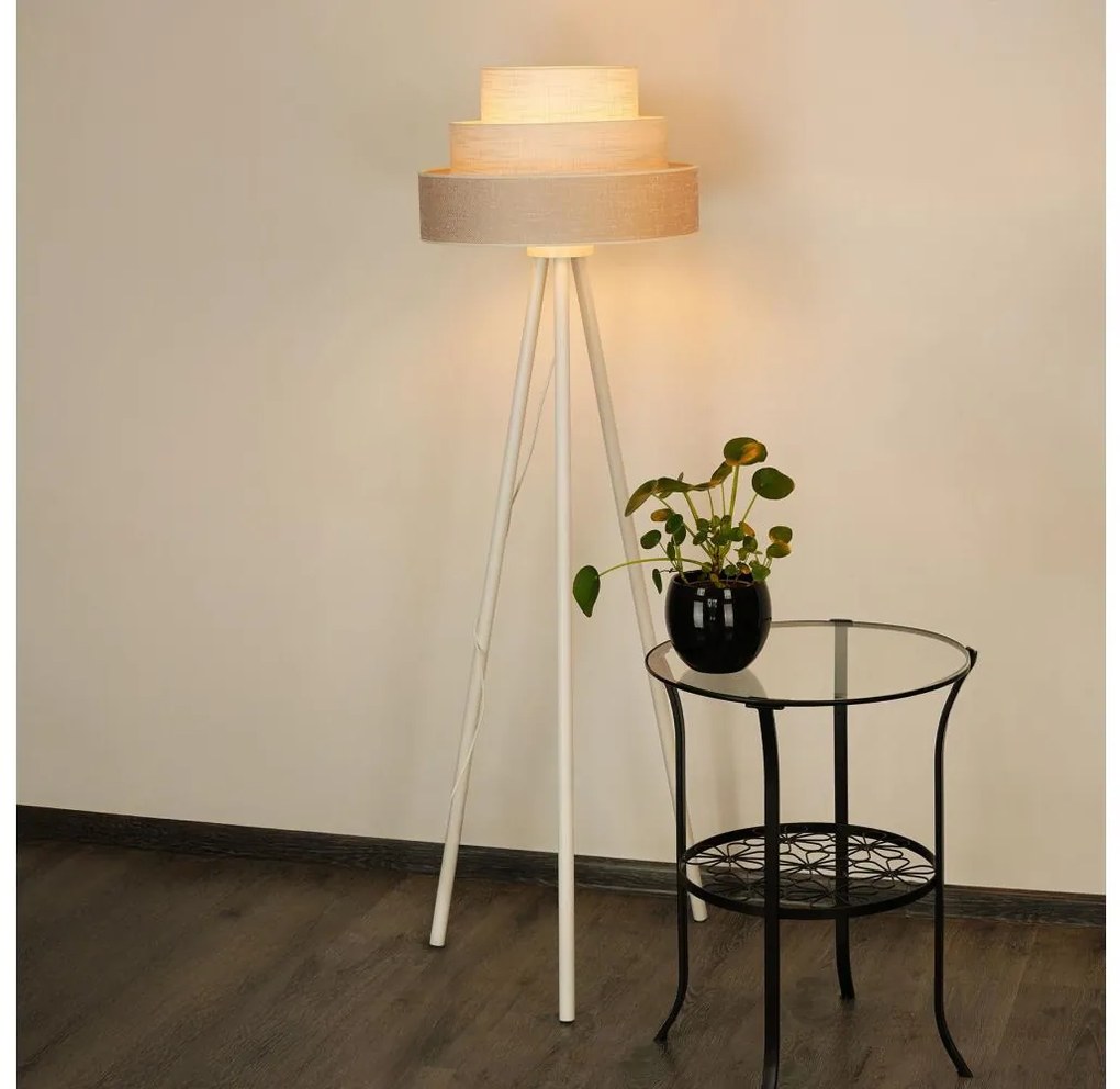 Brilagi - Lampada con piedistallo ALASKA LUNETA 1xE27/15W/230V grigio/color crema