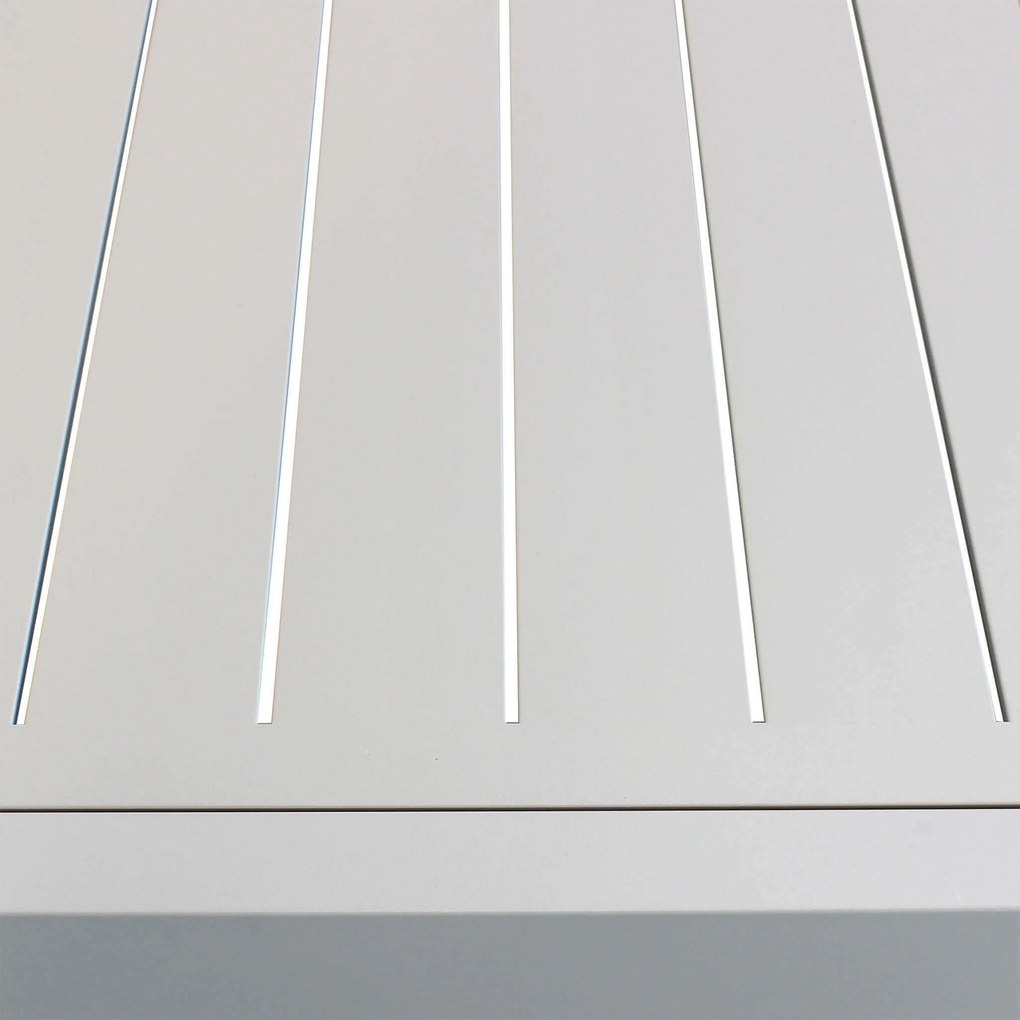 DEXTER - set tavolo in alluminio cm 200/300 x 100 x 74 h con 8 poltrone Dexter