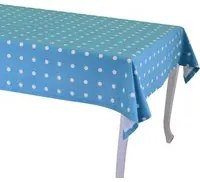 Tovaglia pop pois blu petrolio rettangolare cm140x240