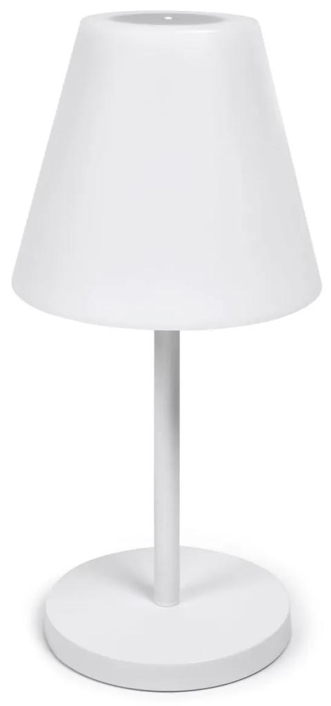 Kave Home - Lampada da tavolo da esterno Amaray in acciaio con finitura bianca