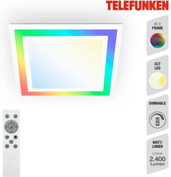 Telefunken 318806TF - Plafoniera dimmerabile RGBW LED/24W/230V + +TC
