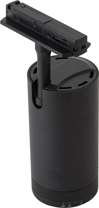 Faretto nero moderno per sistema a binario monofase con LED orientabile e inclinabile - Iconic Zoom