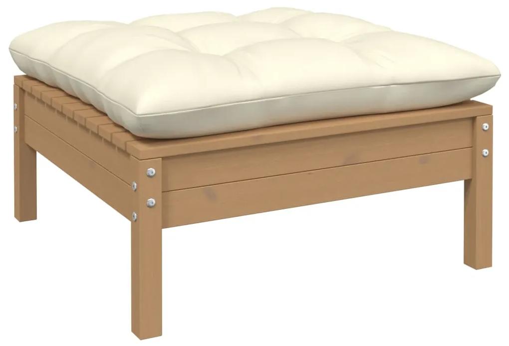 Set divani da giardino 11 pz con cuscini miele legno di pino